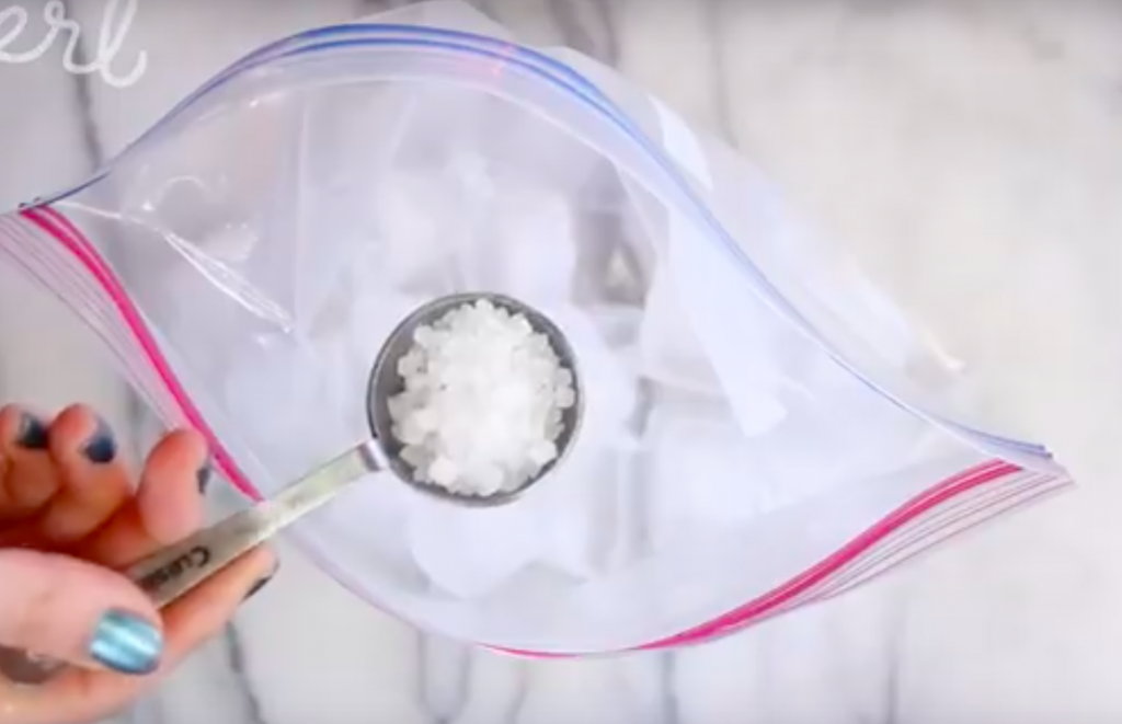 When She Puts Rock Salt Into A Bag Of Ice, Something Incredible Happens