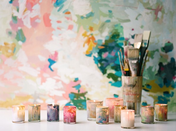 DIY-painted-candleholders-colorful-wedding-ideas