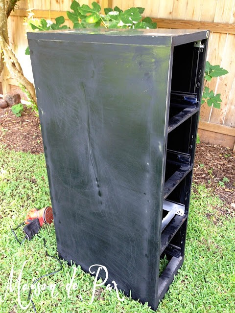 file cabinet sanded