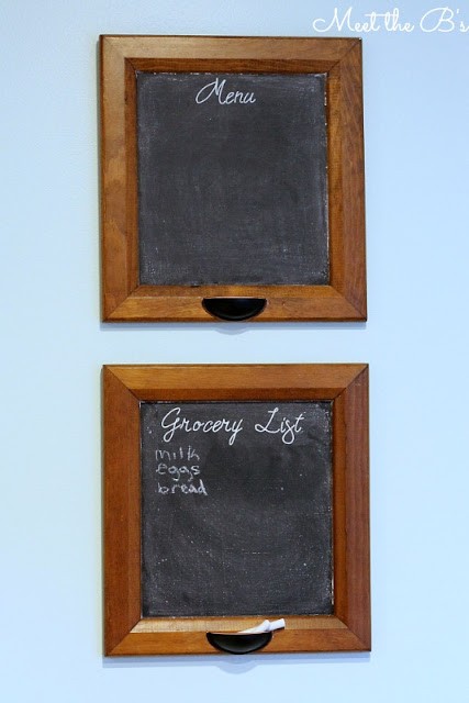 cabinet door chalkboard grocery list