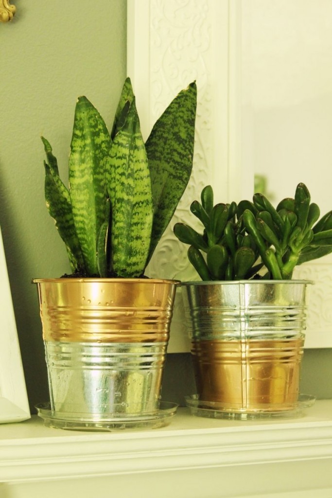 DIY-Copper-Planter-Pot-gold-accents