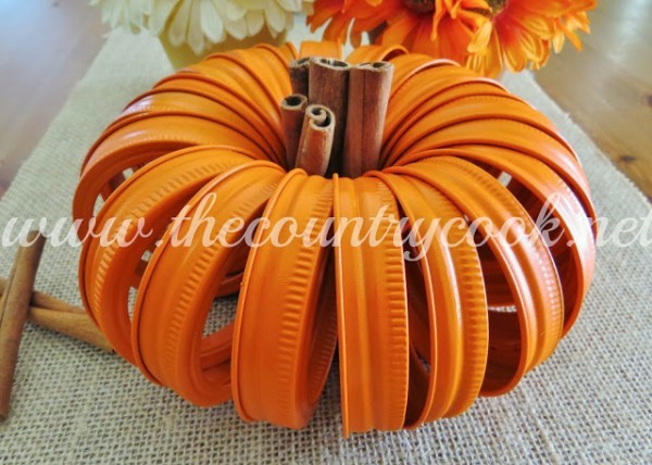 Mason Jar Lid Pumpkin 5